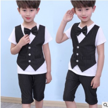 亚马逊儿童西装小礼服幼儿园班服校服男童装表演服英伦风校服定制