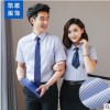 春季职业装短袖男女同款衬衫女衬衣单排扣工作服正装可定制绣LOGO