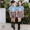 幼儿园园服夏装毕业照服装蓝色演出服英伦风儿童班服小学生校服