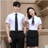 短袖男女同款职业衬衫修身正装衬衣销售地产汽车4S店工服夏绣LOGO