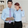 斜纹长袖商务男衬衫文员工作服套装制服职业装白衬衣女定制印logo