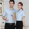 短袖衬衫修身职业装男式4S店销售文员工装夏季工作服女定制印logo