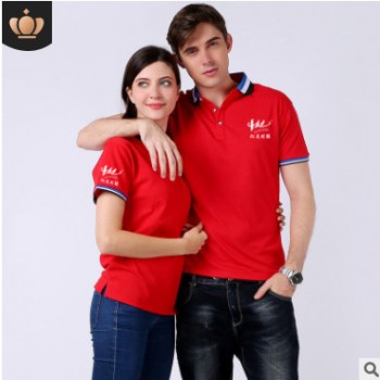 2019夏季新款撞色领翻领广告衫短袖POLO衫男工作服T恤定制印LOGO图1