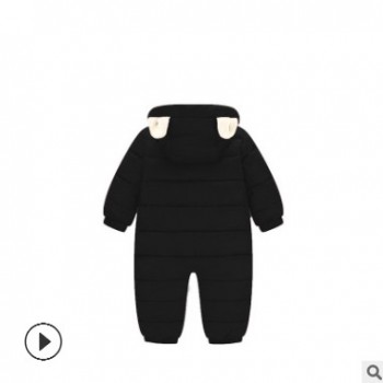 冬新款儿童加厚棉服外套奥特曼眼镜中长款连帽服男女小孩棉衣批发图1