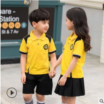 2019新款夏季儿童班服小学生校服运动套装 幼儿园园服短袖定制