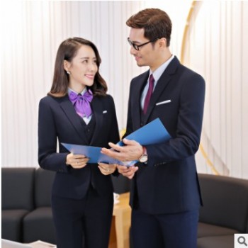 男女同款2018新男士西服套装韩版修身职业工作服正装商务白领西装