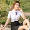 白衬衫女设计感小众心机上衣2019新款春季韩范修身显瘦短袖衬衣夏