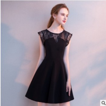小礼服现货2019春季风格款女装超短裙中高腰晚礼服婚纱产地货源图1