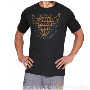 2019男款牛头纯色圆领棉质速干短袖T恤户外商务运动速干衣T092图1