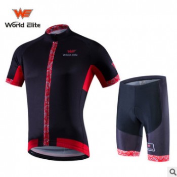 WE户外骑行服排汗速干夏季短裤套装亚马逊热卖款运动套装可定制