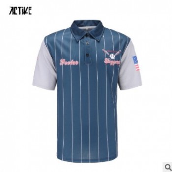 专业定制棒球板球POLO衫训练速干透气凉爽翻领T夏季休闲运动服图1