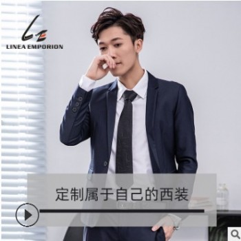 新款2019春季男式西服套装时尚修身西装青春时尚加工定制休闲时尚图1