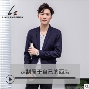 新款2019春季男式西服套装时尚修身西装青春时尚加工定制休闲时尚图1