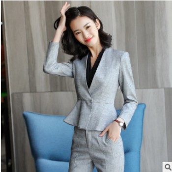 白领职业套装女夏时尚气质白色女士工作服女装商务前台小西装套裙图1