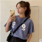 【红雁A0-74】2019春季品质款甜美清新甜美套头圆领宽松型女式T恤