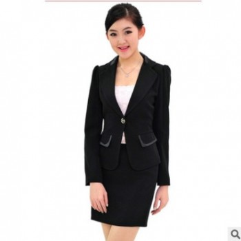 供应女士西服套装 韩版商务修身时尚西装女 职业西服女正装可定制图1