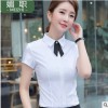 夏季短袖衬衫女职业方领修身工作服正装大码衬衣女装半袖白衬衣