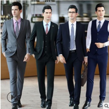 2019秋冬男女同款职业装套装白领商务西装经理4S店免烫工作服批发图1