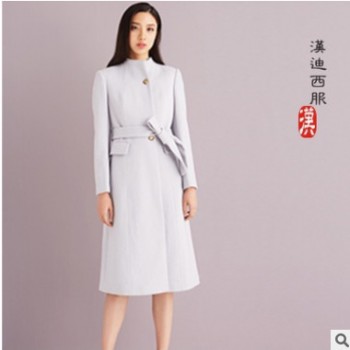 中长款毛呢外套团体定制呢子大衣定做商务休闲羊绒大衣韩版修身女图1