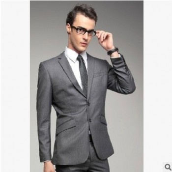 【厂家现货】商务休闲男士西装 职业西服套装 上门量身定做工作服图1