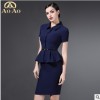 AOAO夏装时尚高端定制修身白领短袖职业装女套装裙两件套工作制服