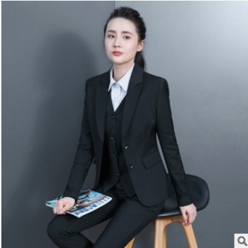 西装套装女正装秋冬新款修身女士大码珠宝店影楼外套长袖职业套装图1