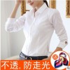 白衬衫女职业长袖正装2018春装新款纯棉ol气质工作服女士白色衬衣