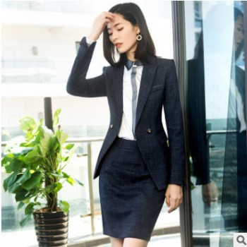 西装套装女2018秋冬新款时尚女士正装职业套装英伦风气质工作服图1