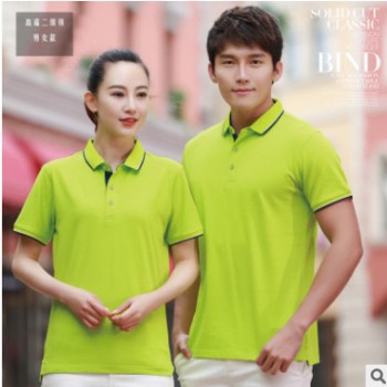 2018新夏精梳棉桑蚕丝男式t恤polo衫翻领文化衫定制logo刺绣批发