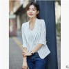 条纹小西装女短款2019春夏韩版女士气质修身chic网红百搭西服外套