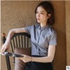 厂家直销短袖衬衫女夏 2019春新款韩版职业装女纯色工作服工装