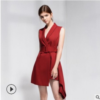 晚礼服短款显瘦小个子红色年会礼服裙宴会气质洋装2019新款连衣裙