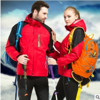 新款冲锋衣三合一男女户外羽绒内胆两件套滑雪服潮牌外套印logo图1