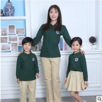 震粤幼儿园园服秋季新款童装纯棉长袖套装校服英伦风老师款定制
