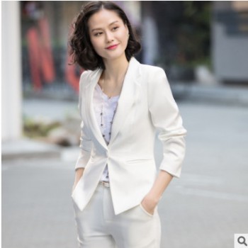 2019秋季长袖休闲套装女韩版时尚淑女百搭通勤白领ol西装套裤
