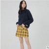 淘工厂 女装学院风双袋品质格纹A字拉链短裙 来样来图 加工定制