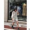 网红2019夏新款韩版复古 宽松工装风果实扣帅气多口袋白衬衫女潮