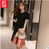 实拍+小视频孕妇装哺乳宽松大码时尚显瘦拼色连衣裙