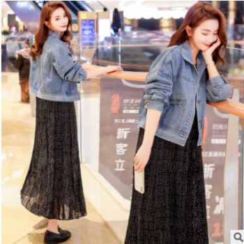 实拍2019春秋装新款潮牛仔衣韩版百搭宽松短款牛仔外套女