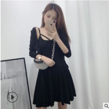 网红夏夏 甜美运动风女孩的反转性感套装 吊带连衣裙两件套图1