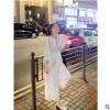 女装2019夏季新款韩版休闲白色蕾丝高腰超仙的九分阔腿连体裤薄款