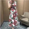 19春夏新款 时候桑圆领樱桃印花收腰显瘦气质淑女减龄无袖连衣裙