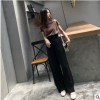 夏季2019新款套装女气质洋气时尚御姐小个子网红阔腿裤两件套高腰