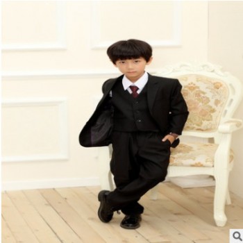 欧美韩版儿童西装花童礼服套装男童西服男孩主持人表演出服批发
