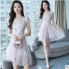 小个子高腰连衣裙女装2018新款时尚端庄大气夏装气质淑女雪纺裙子