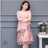 2019夏季欧美加肥加大胖MM200斤雪纺遮肚子显瘦大码时尚连衣裙女