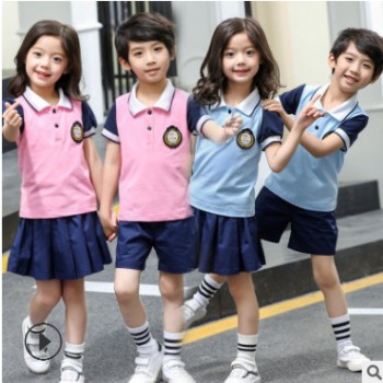 小学生校服夏款学院风儿童运动班服套装幼儿园园服夏季短袖学士服