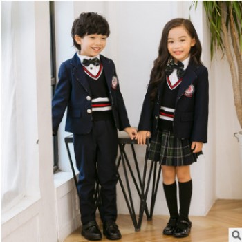 英伦校服套装幼儿园园服春秋款中小学生班服男女儿童西装演出服装