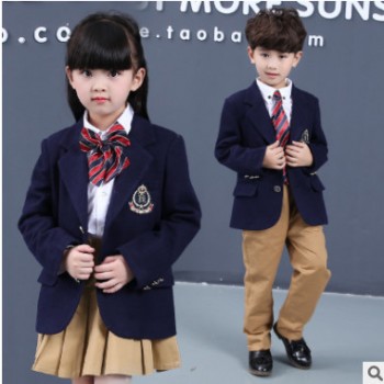 秋季童装新款儿童秋款班服小学生小西装校服套装幼儿园园服定制