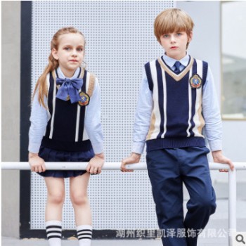 新款英伦风套装背心校服中小学生学院风春季表演出服幼儿园园服